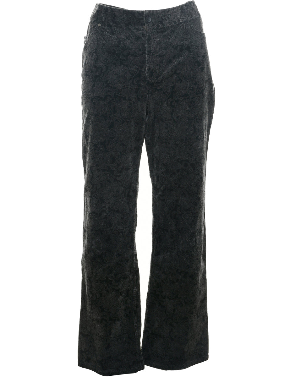 Paisley Pattern Boot Cut Trousers - W34 L30