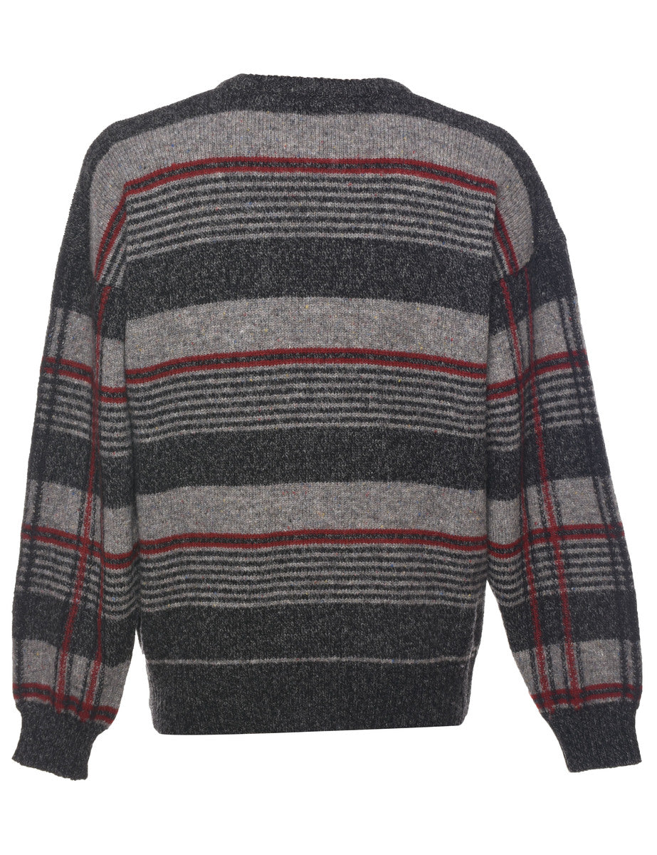 Wool Checked Jumper - L