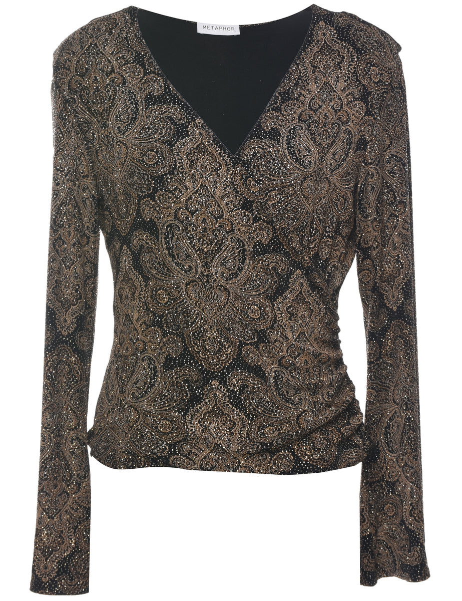 Metallic Evening Top - L