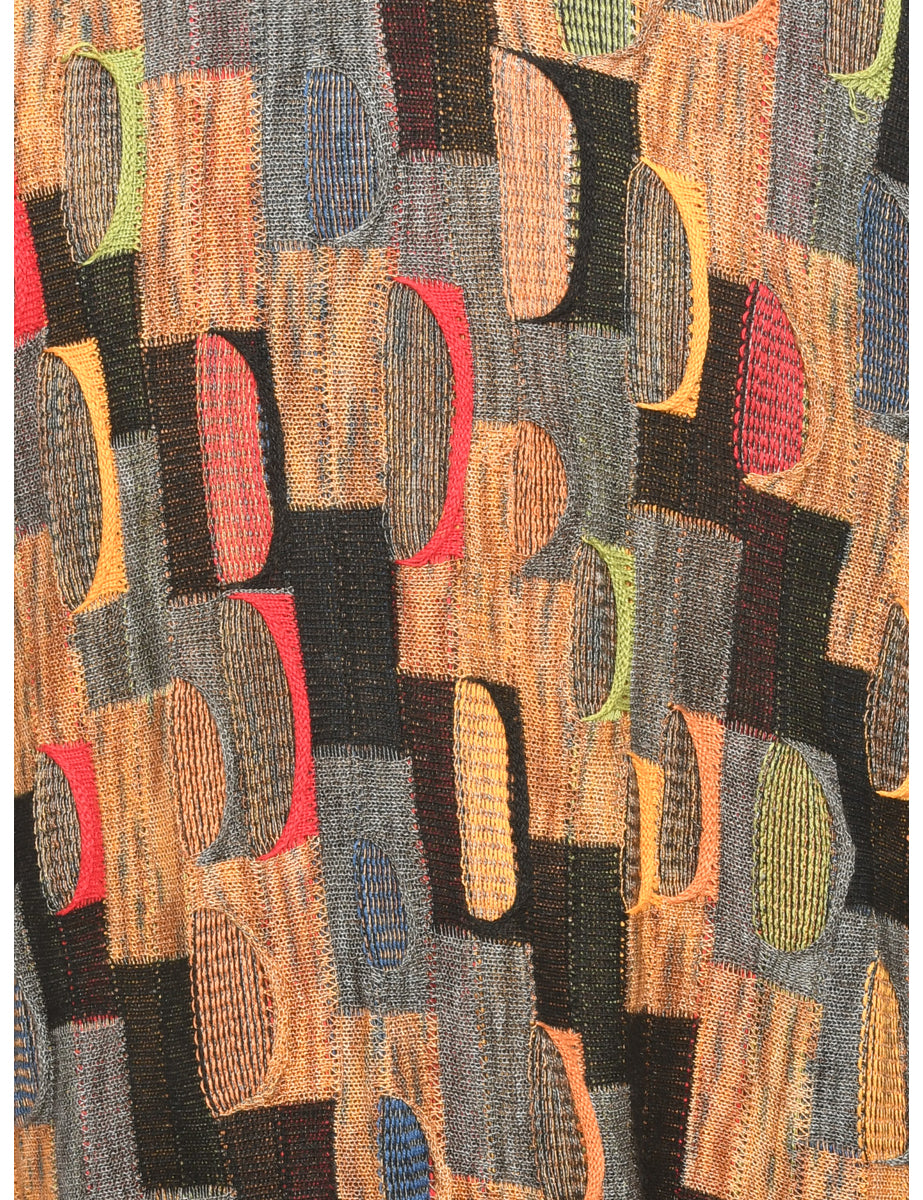 Patterned Black Jumper - M