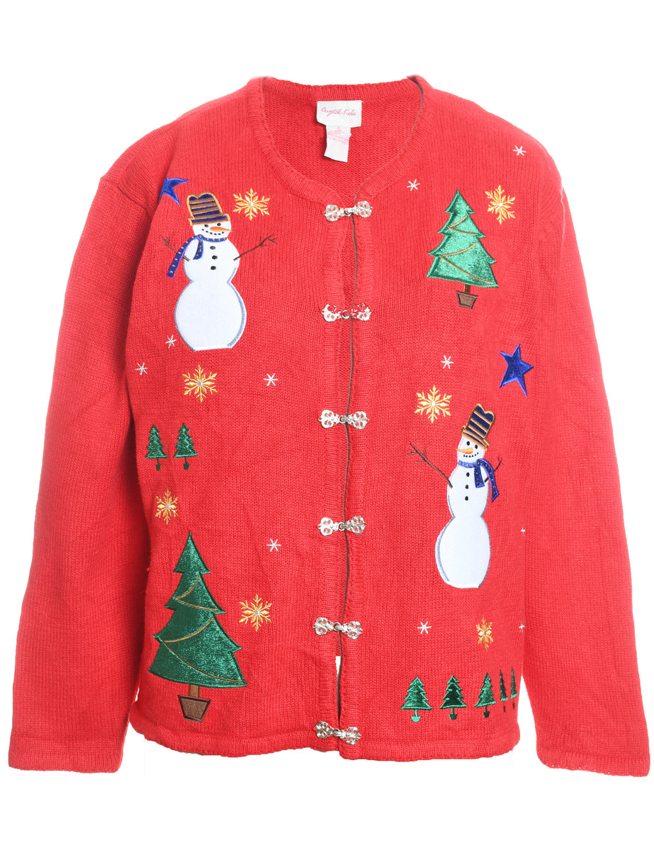 Snowman Christmas Cardigan - S