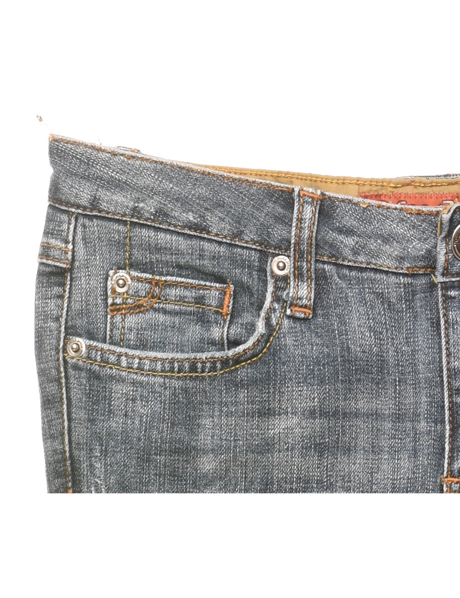 Y2K Flared Faded-Wash Jeans - W29 L29