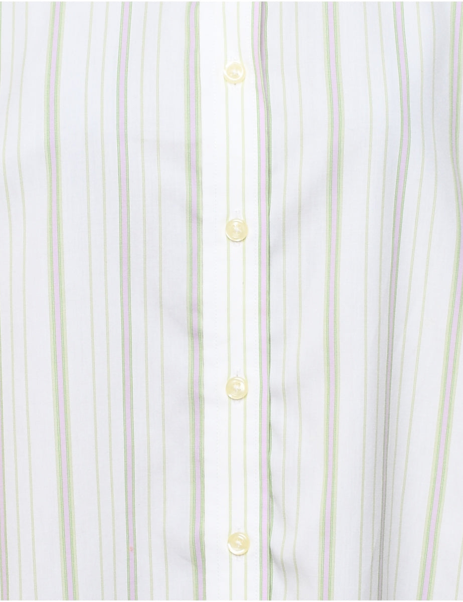 White Striped Shirt - L