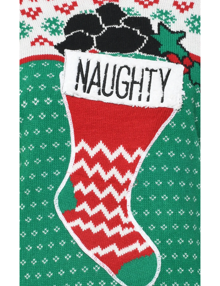 Festive Print Christmas Jumper - S