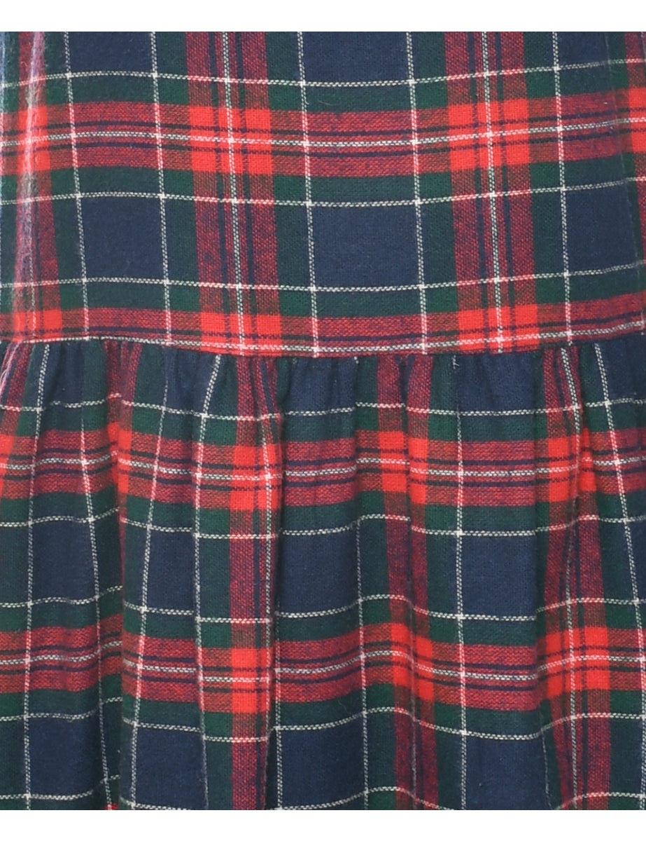 Checked Print Dress - M