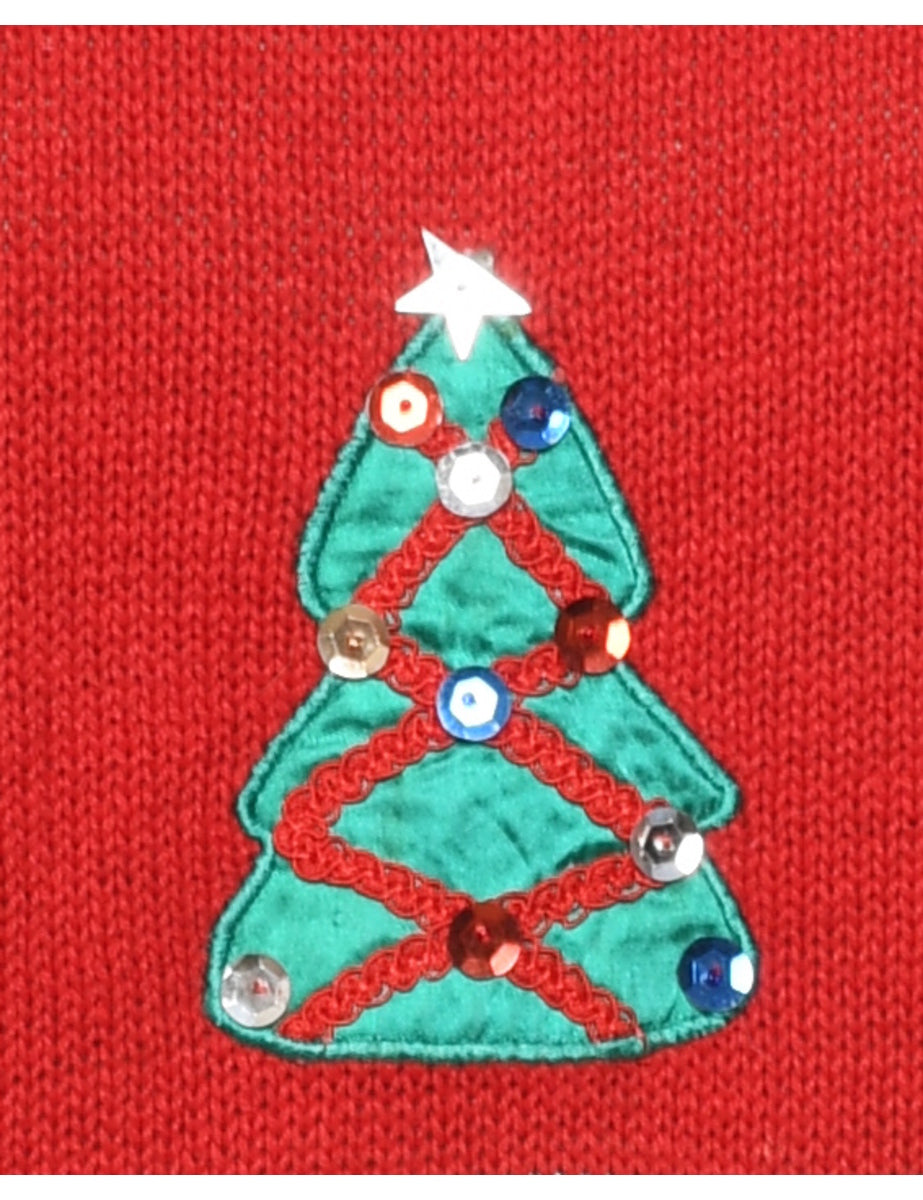 Festive Print Christmas Jumper - S