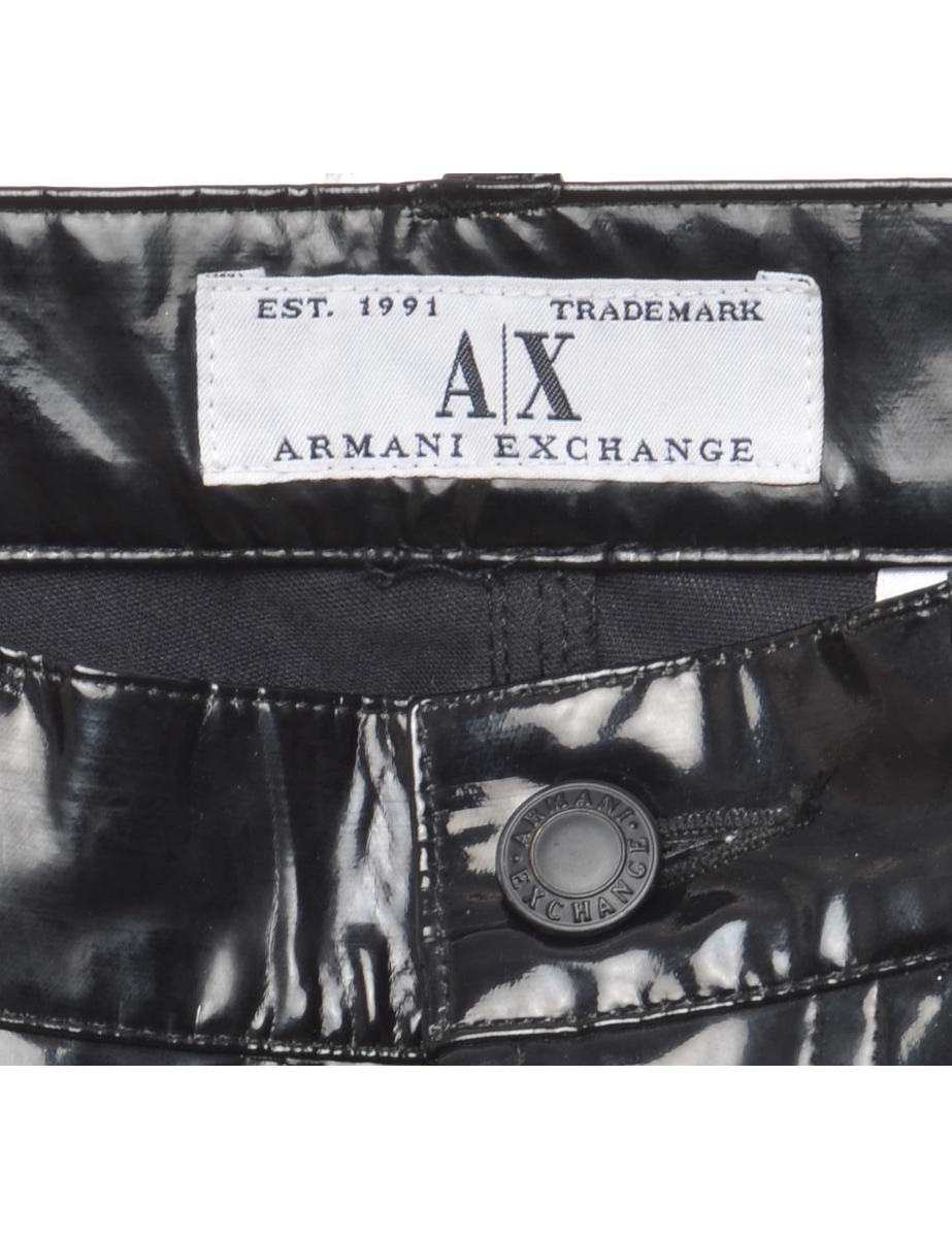Black PVC Armani Exchange Tapered Trousers - W31 L32
