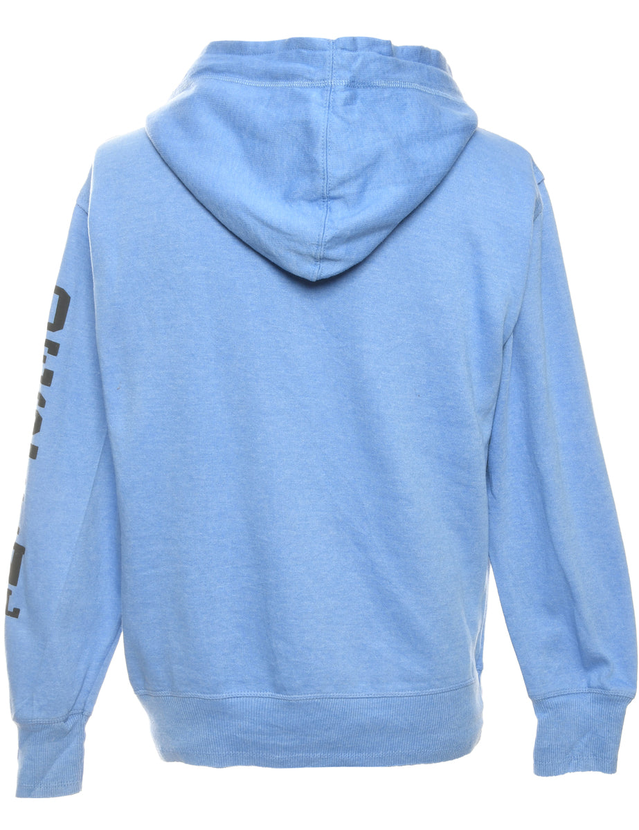 Blue Printed Hoodie - M