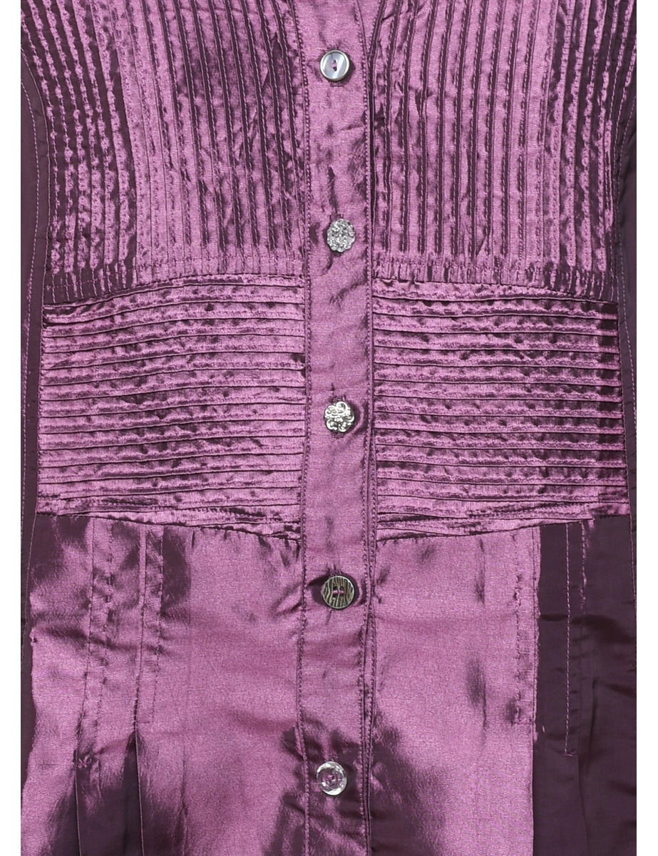 Pin Tucks Evening Shirt - M