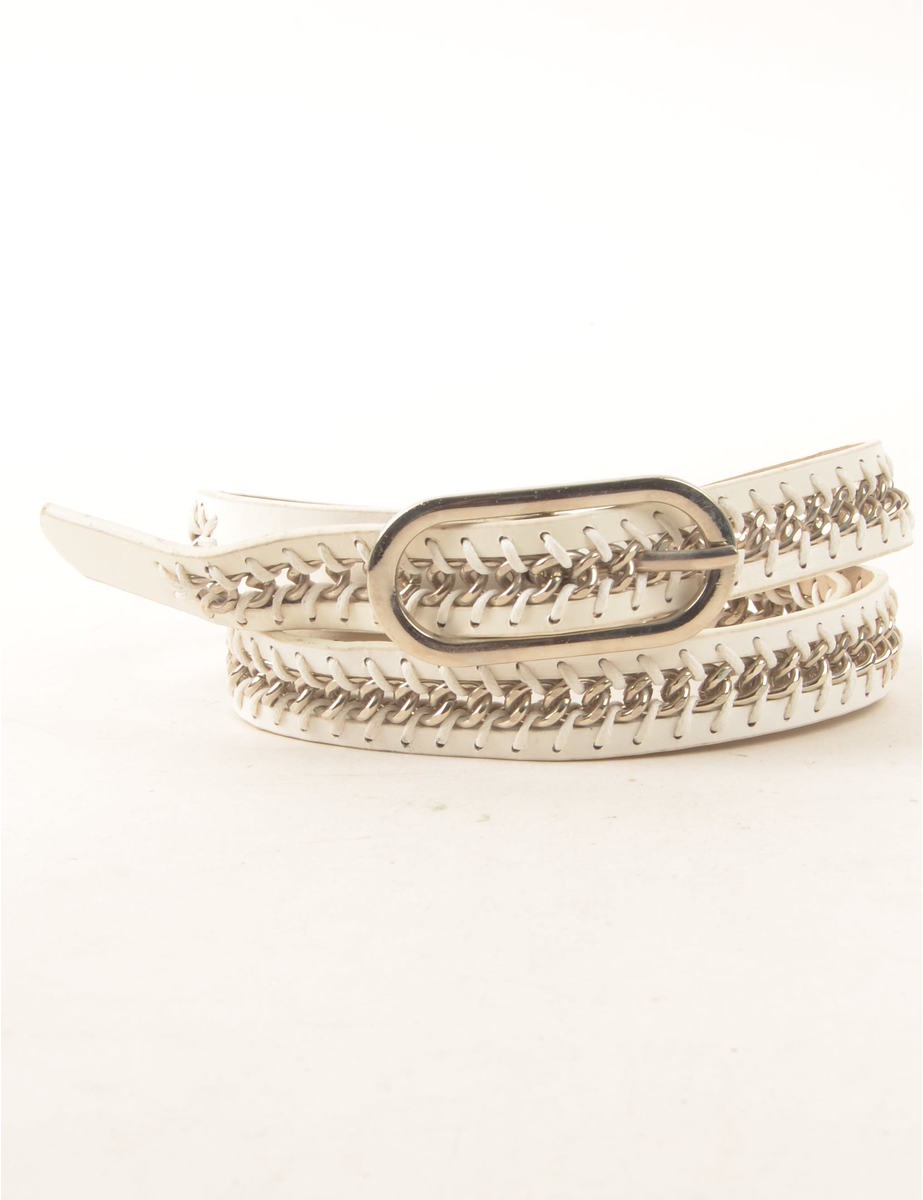 Leather Skinny Belt - M