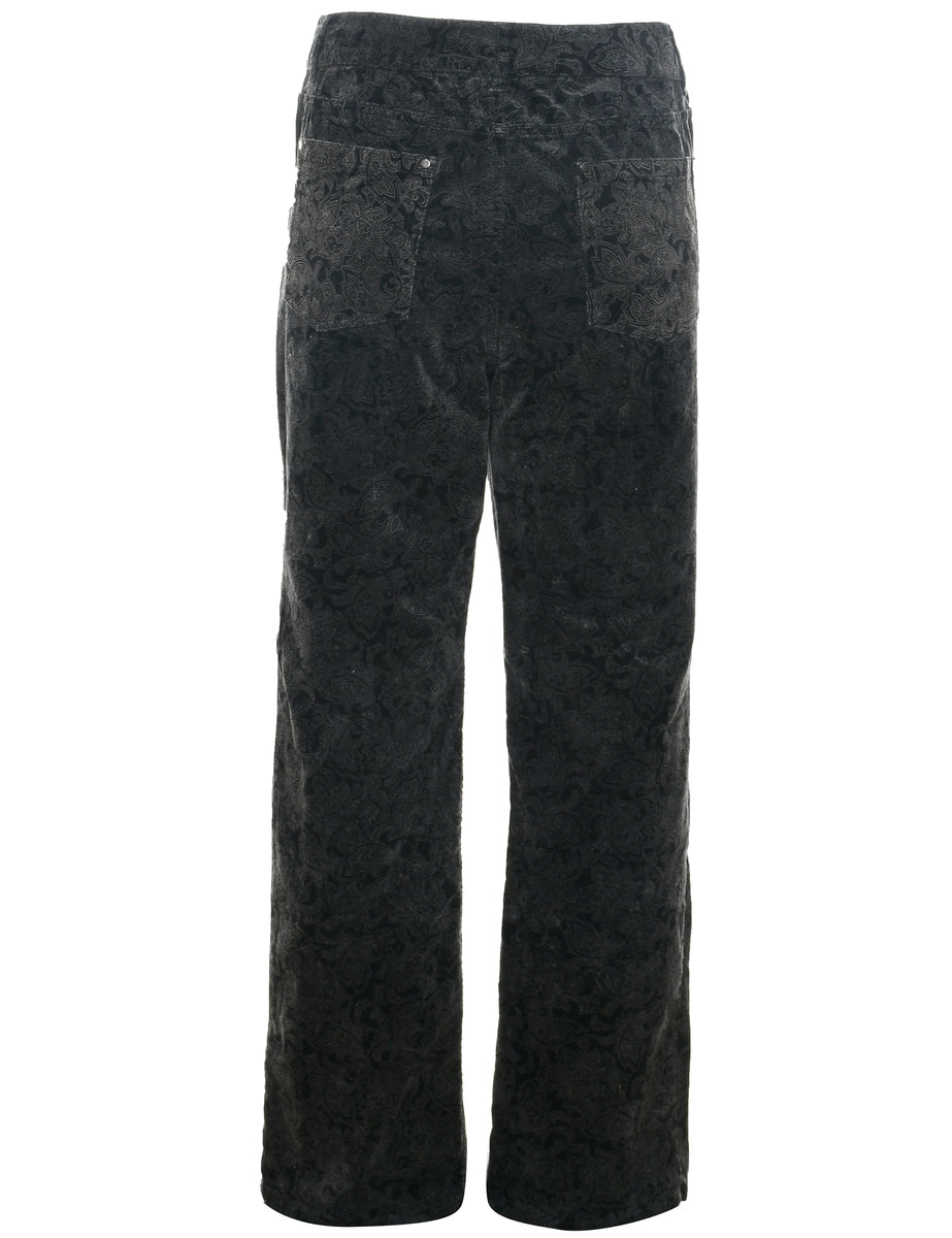 Paisley Pattern Boot Cut Trousers - W34 L30