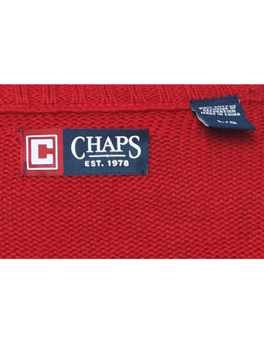 Chaps Snowman Christmas Cardigan - L