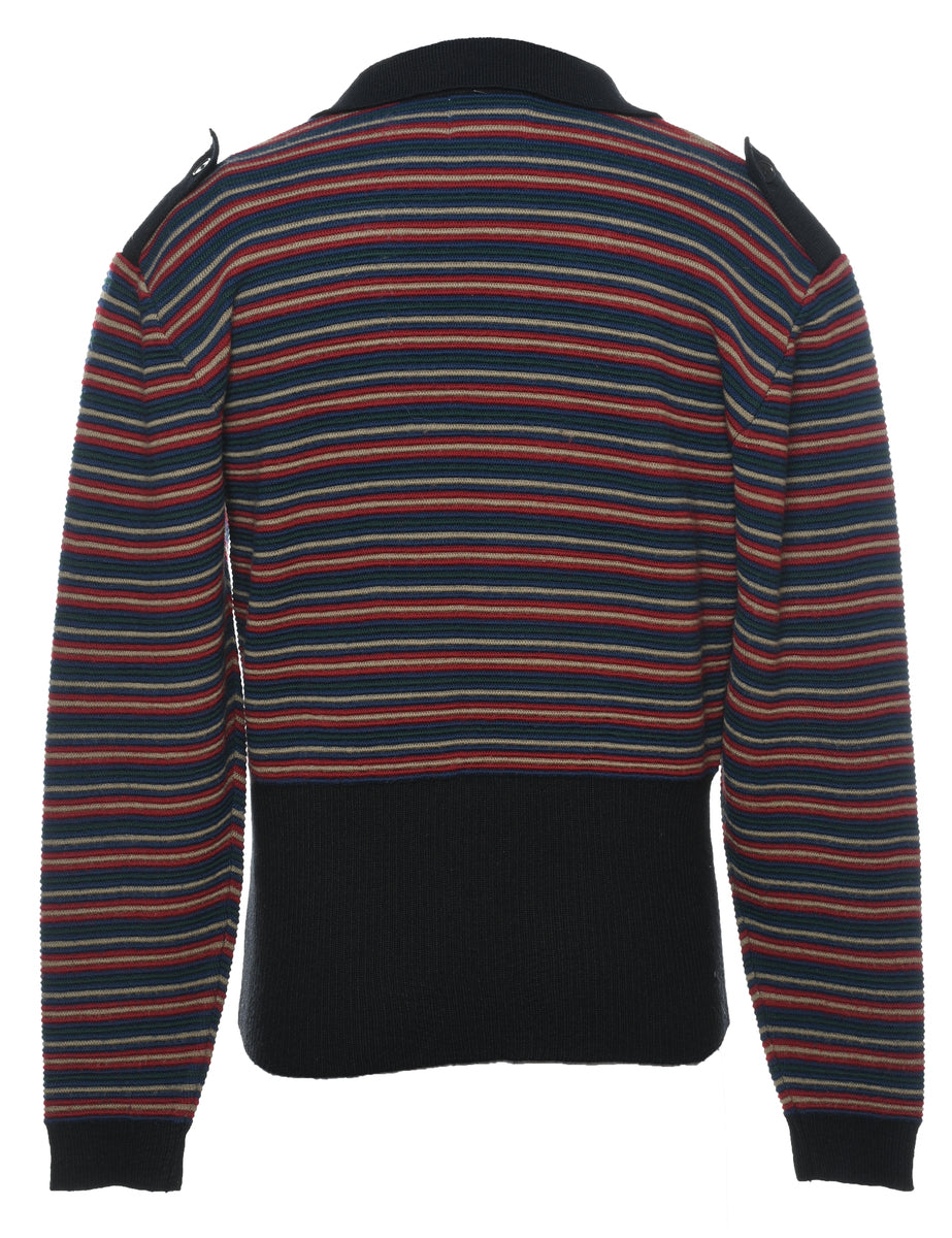 Multi-colour Striped Cardigan - M