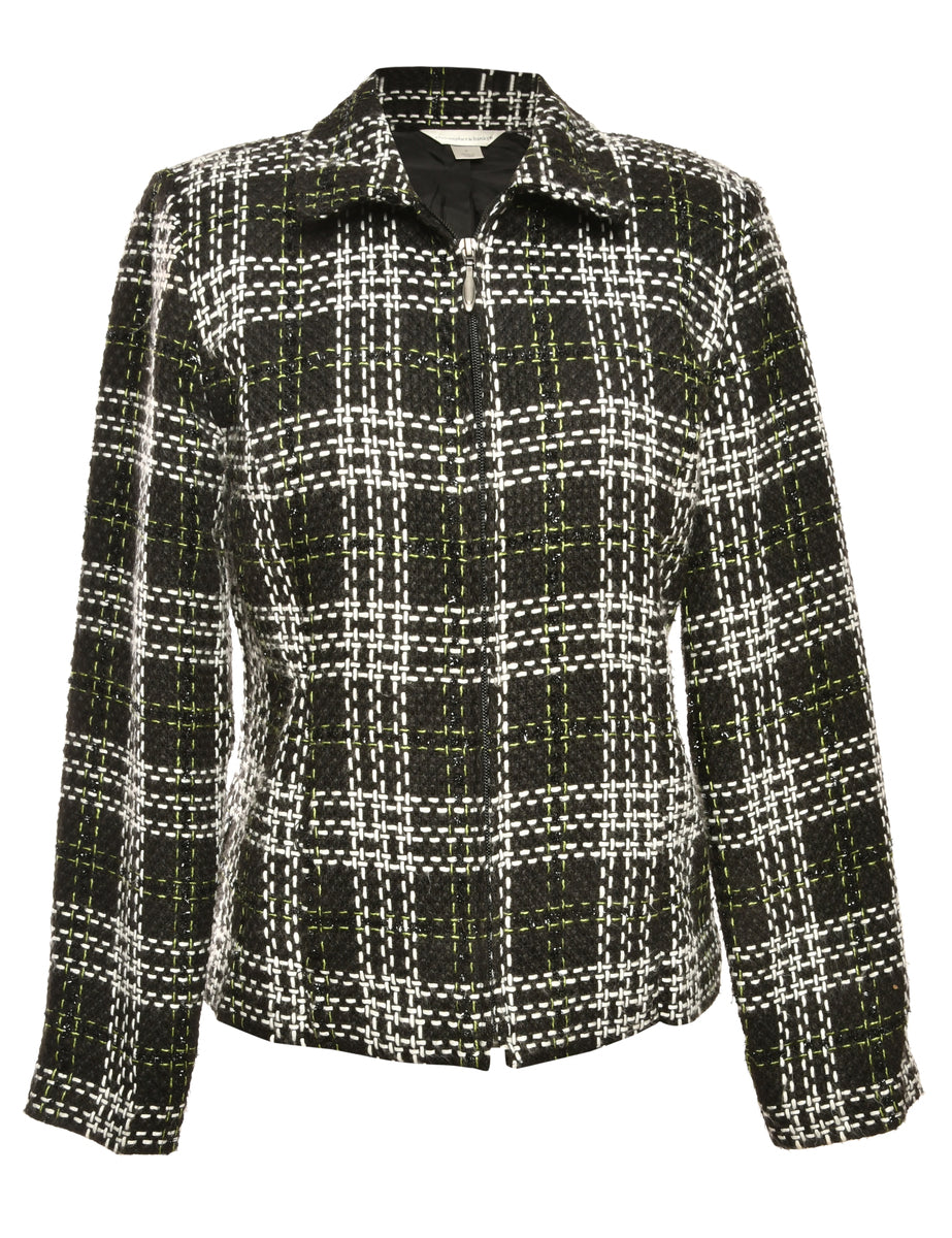 Patterned Black Jacket - M