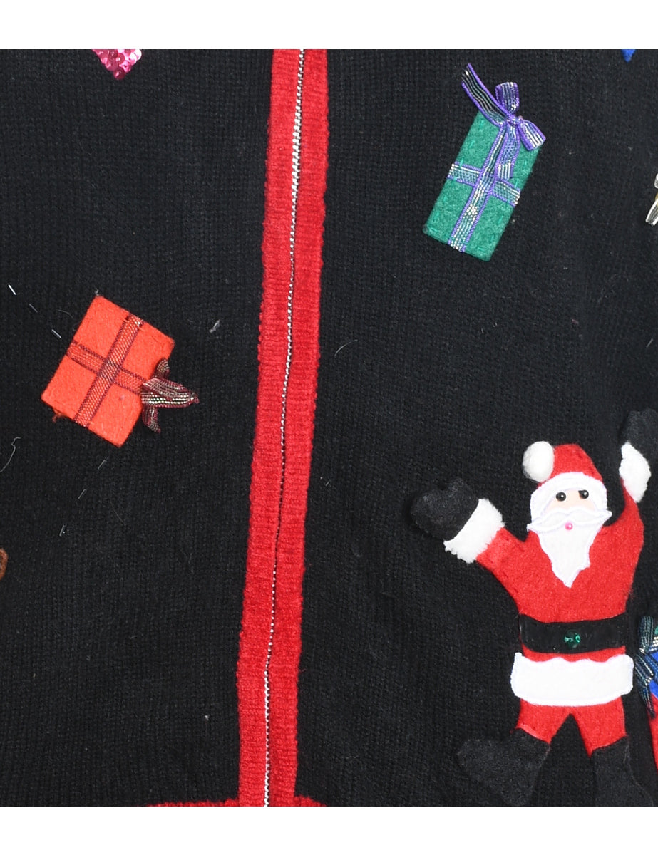 Santa Claus Christmas Cardigan - L