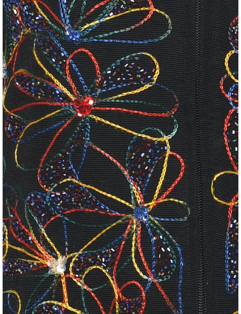 Embroidered Floral Multi-Colour Jacket - M