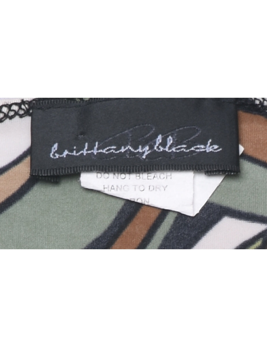 Abstract Print Y2K Evening Top - M