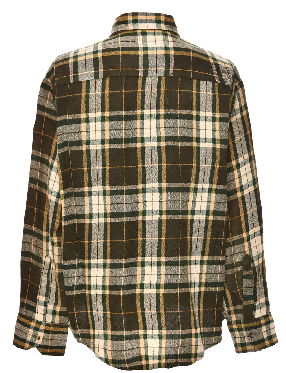 Long Sleeved Green Checked Shirt - XL