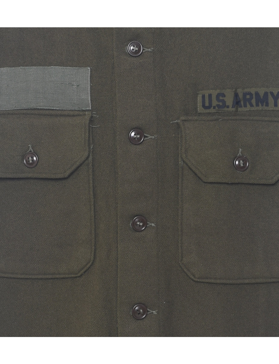 Olive Green Military Jacket - M