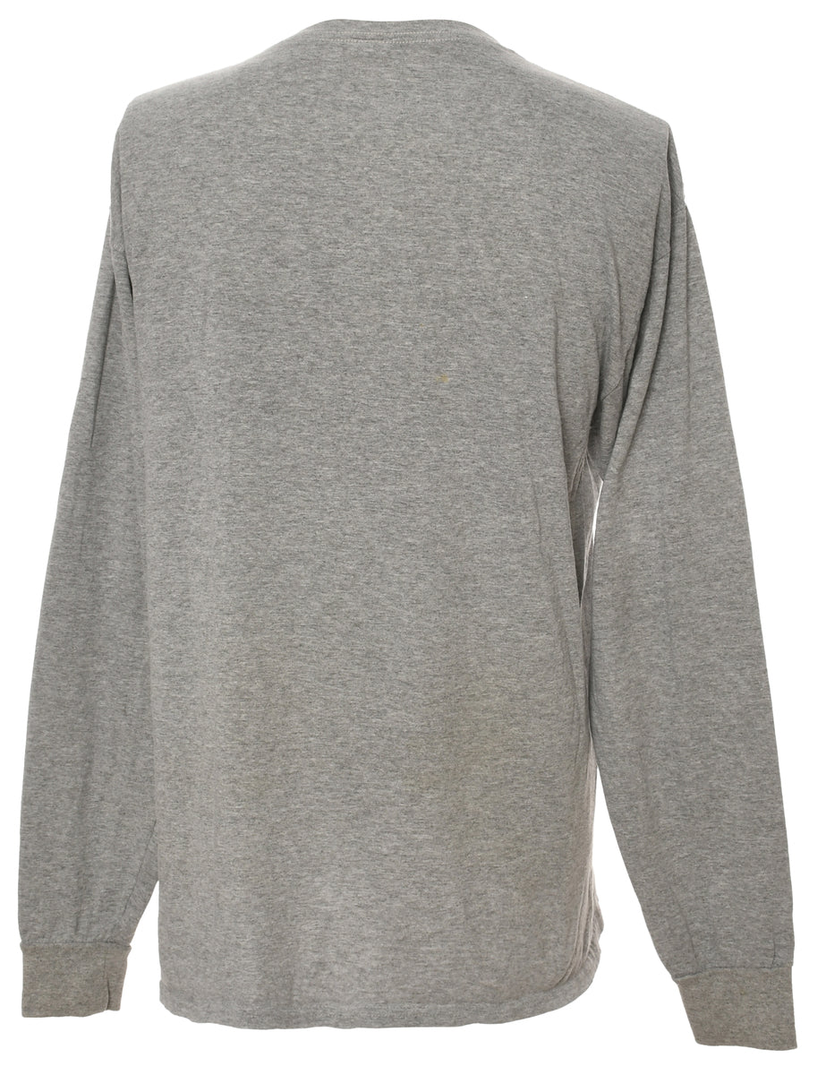 GCU Grey & Purple Contrast Printed T-shirt - M