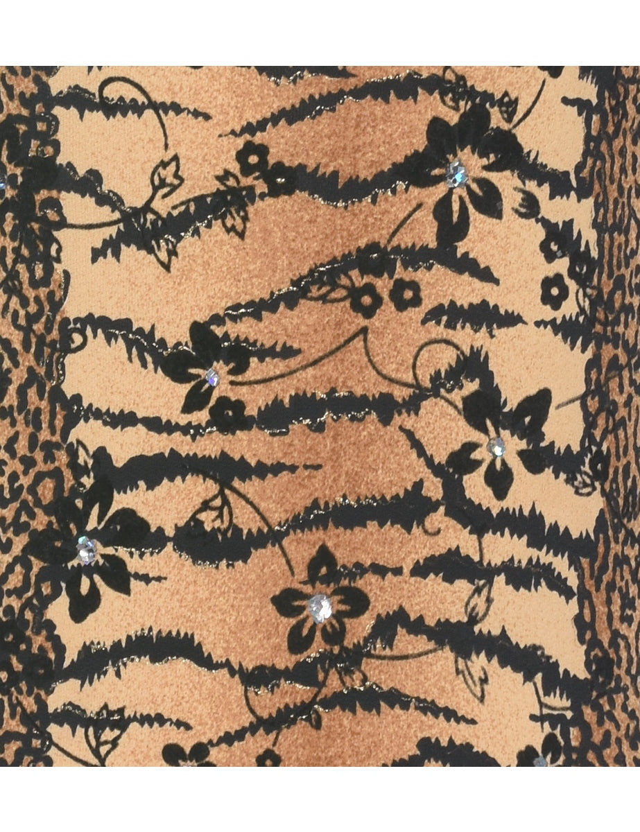 Leopard Print Y2K Evening Top - S