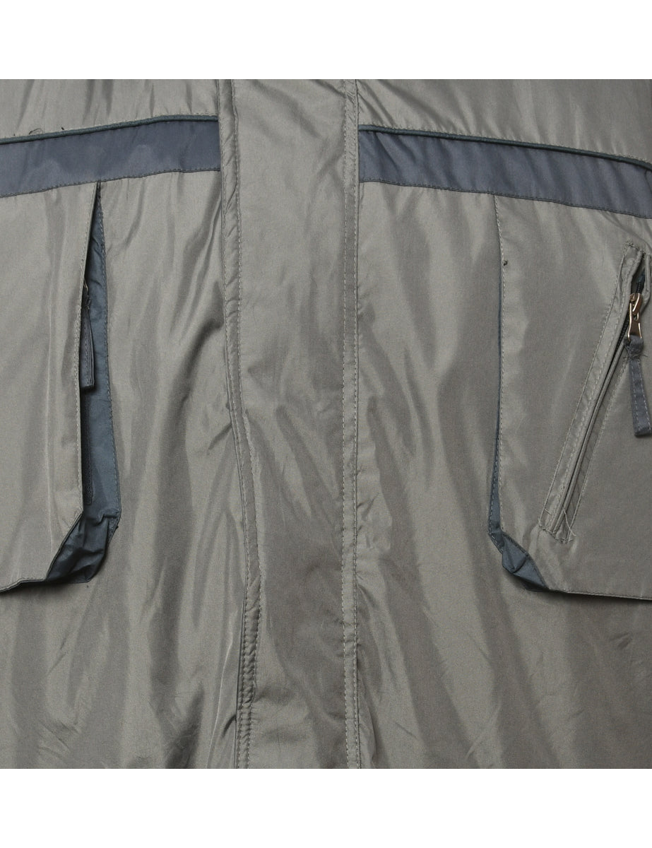 Grey Zip Front Jacket - M