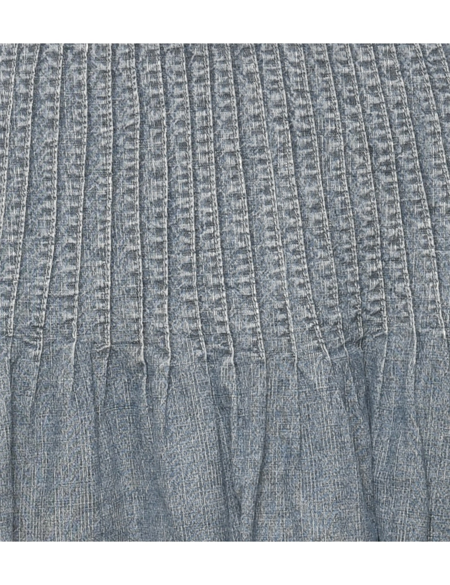 Denim Pleated Skirt - M