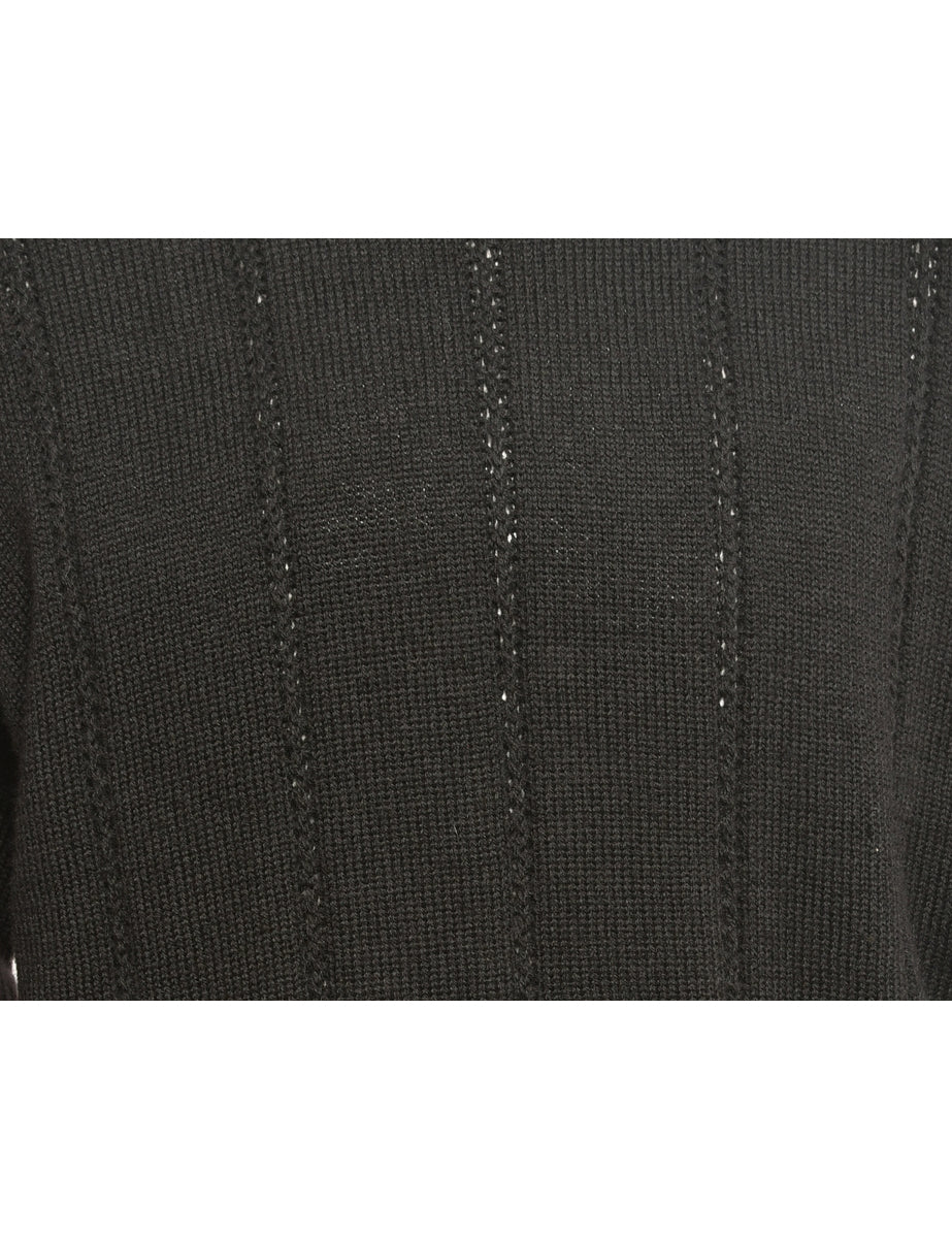 Black Long Sleeved Jumper - M
