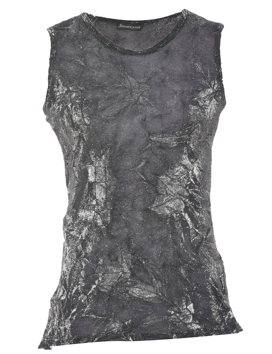 Lurex Silver Evening Top - S