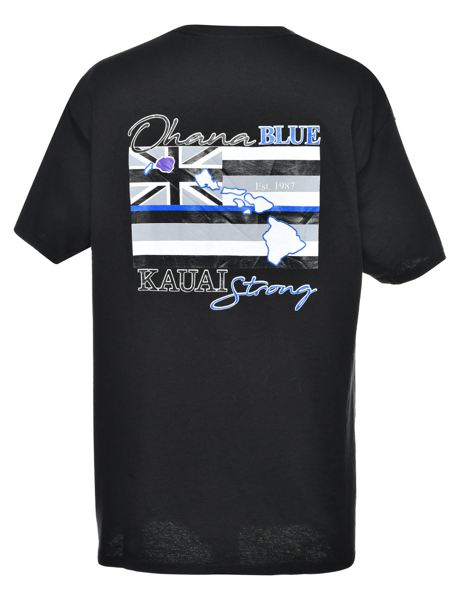 Black Printed T-shirt - L