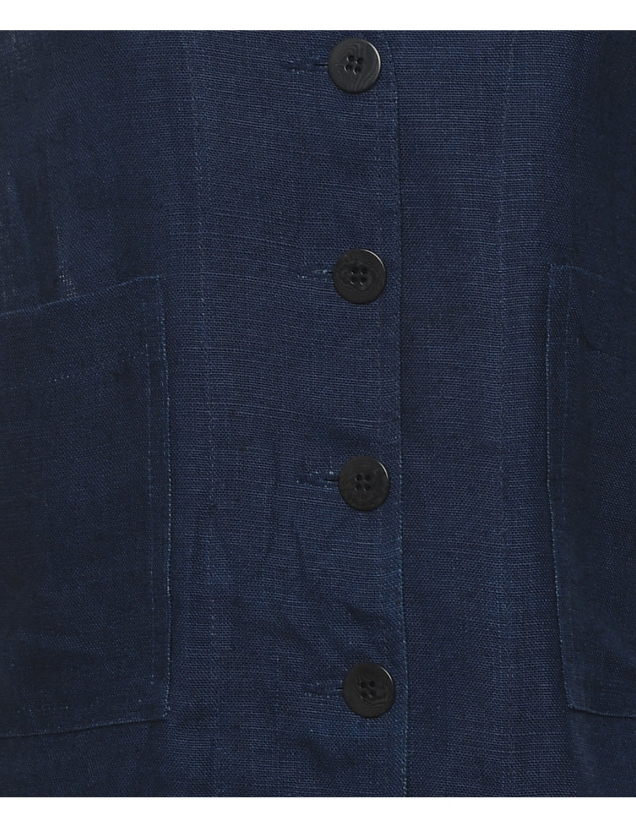 Indigo Denim Jacket Vest - M