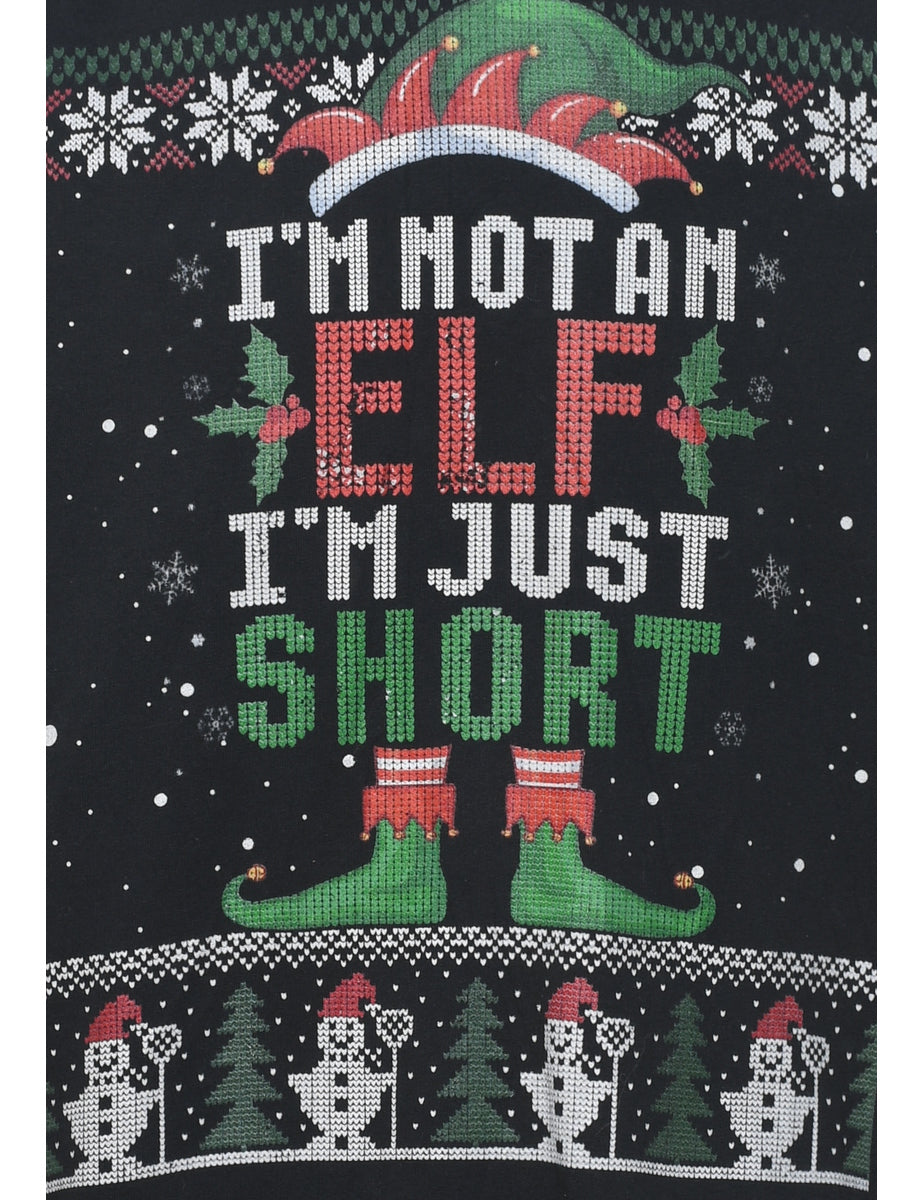 Festive Season Elf Design Christmas Sweatshirt - M