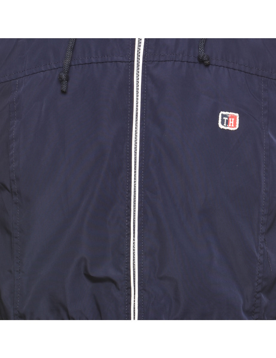 Tommy Hilfiger Navy & Red Zip-Front Hooded Jacket - S