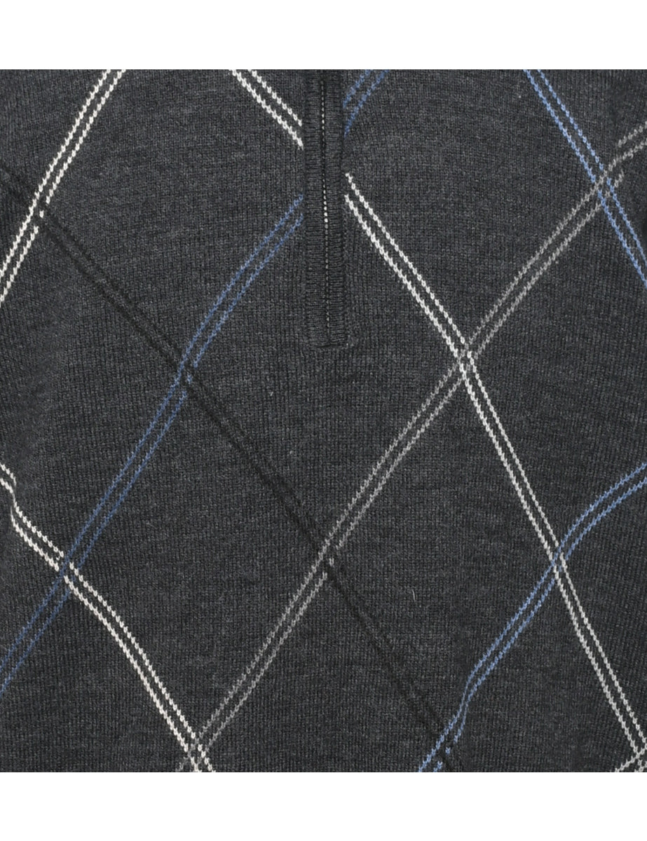 Argyle Knit Jumper - L