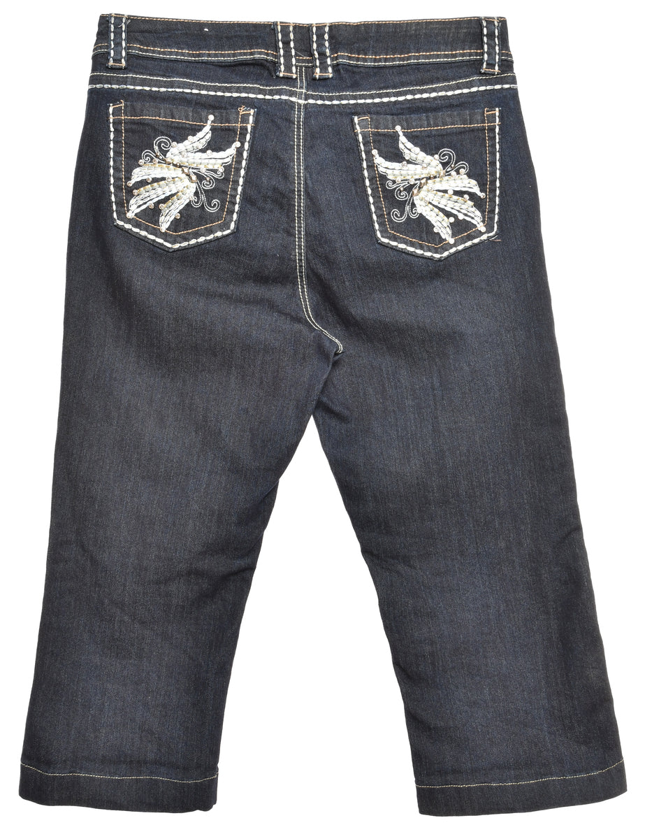 Zip Front Straight Fit Jeans - W32 L20