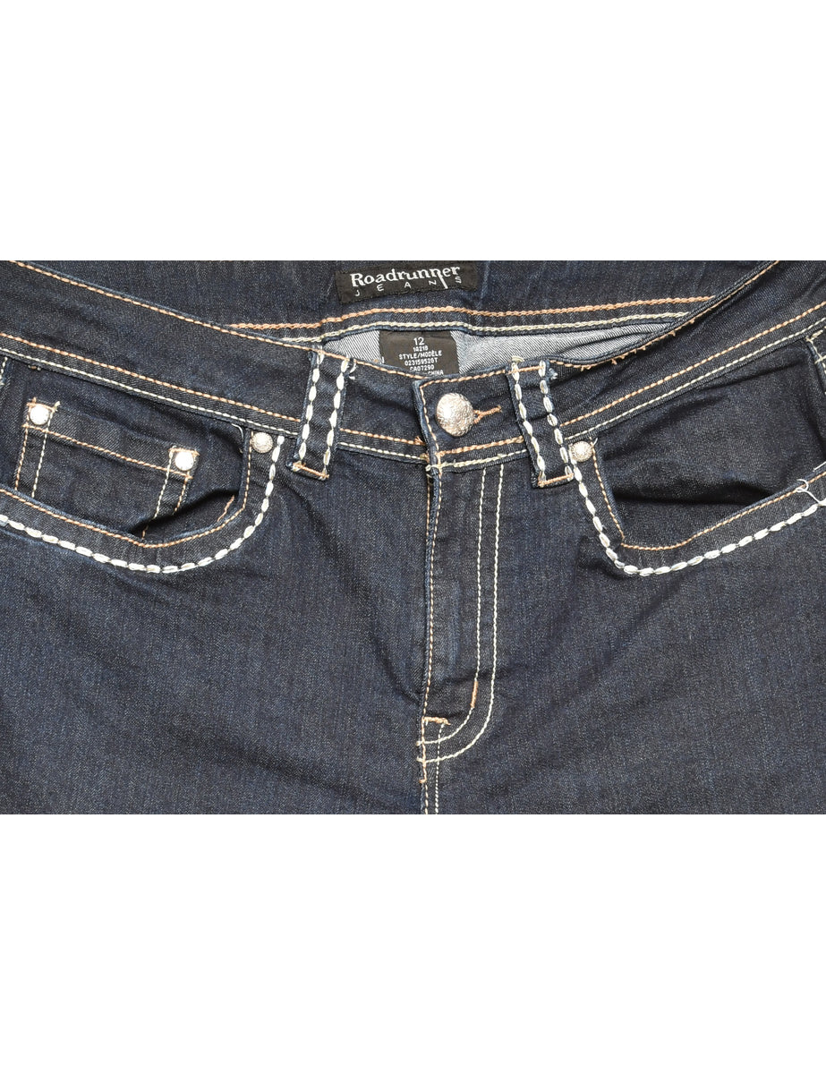 Zip Front Straight Fit Jeans - W32 L20