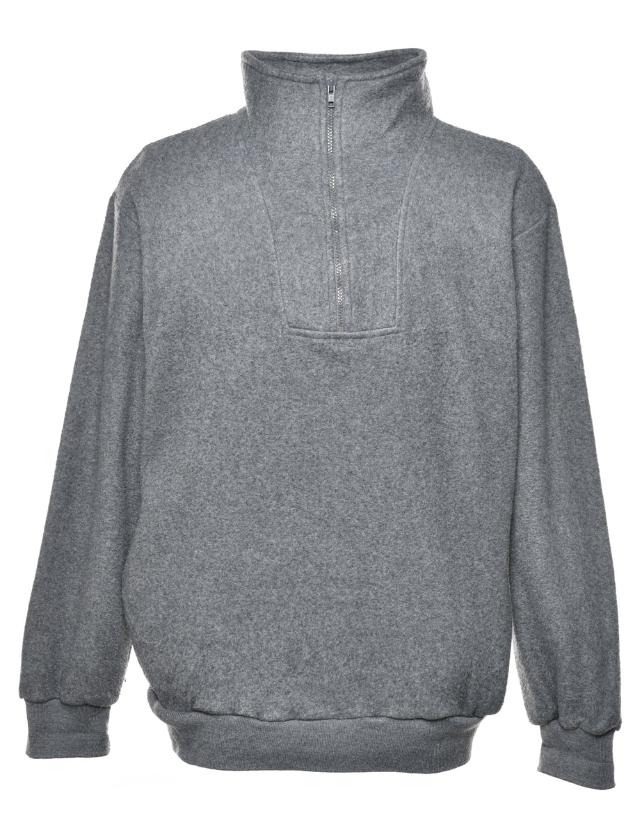 Quarter Zip Fleece Sweatshirt - L