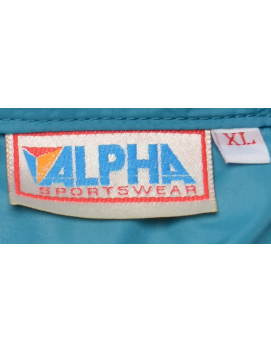 Turquoise Zip-Front Nylon Jacket - XL