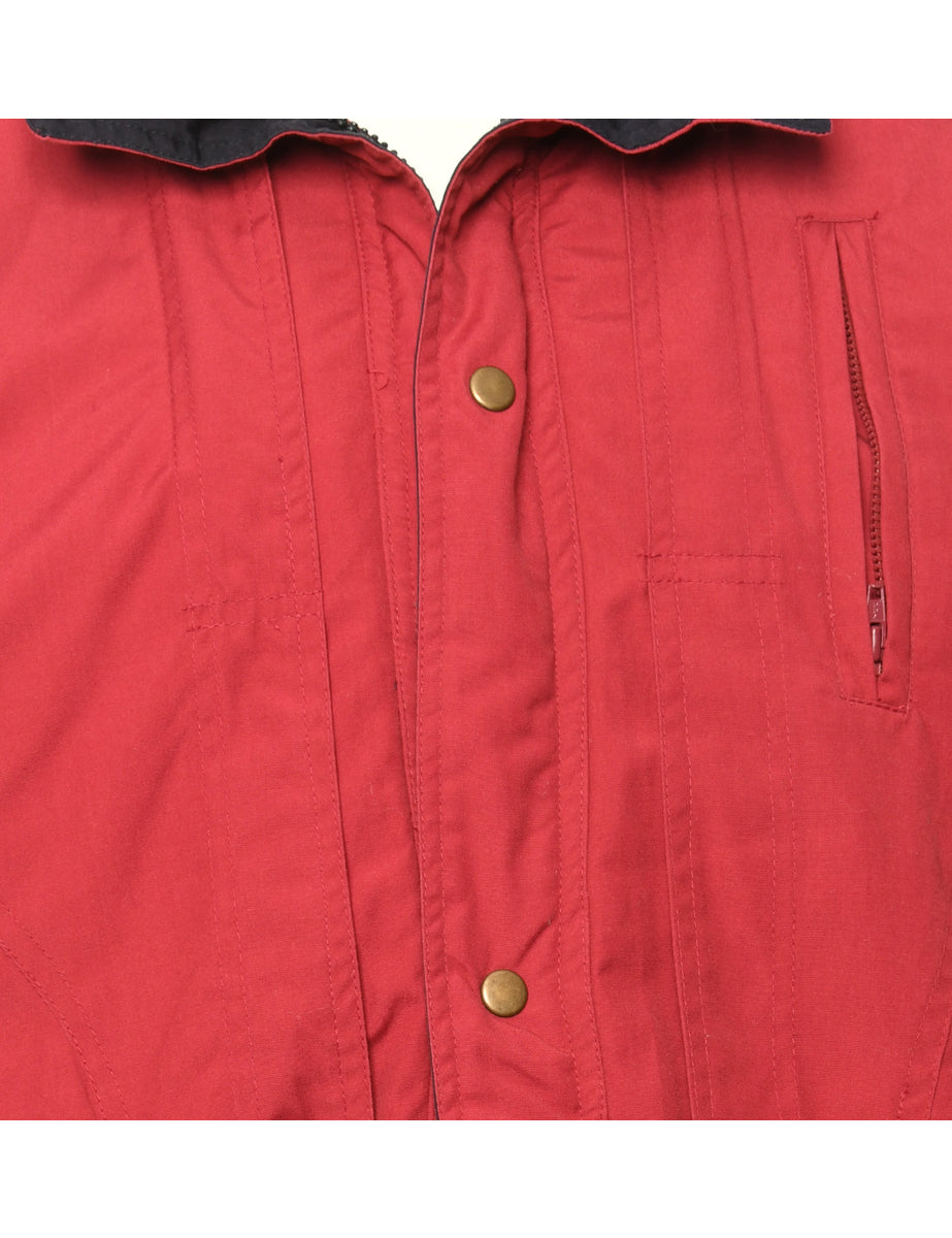 Red Zip Front Ski Jacket - M