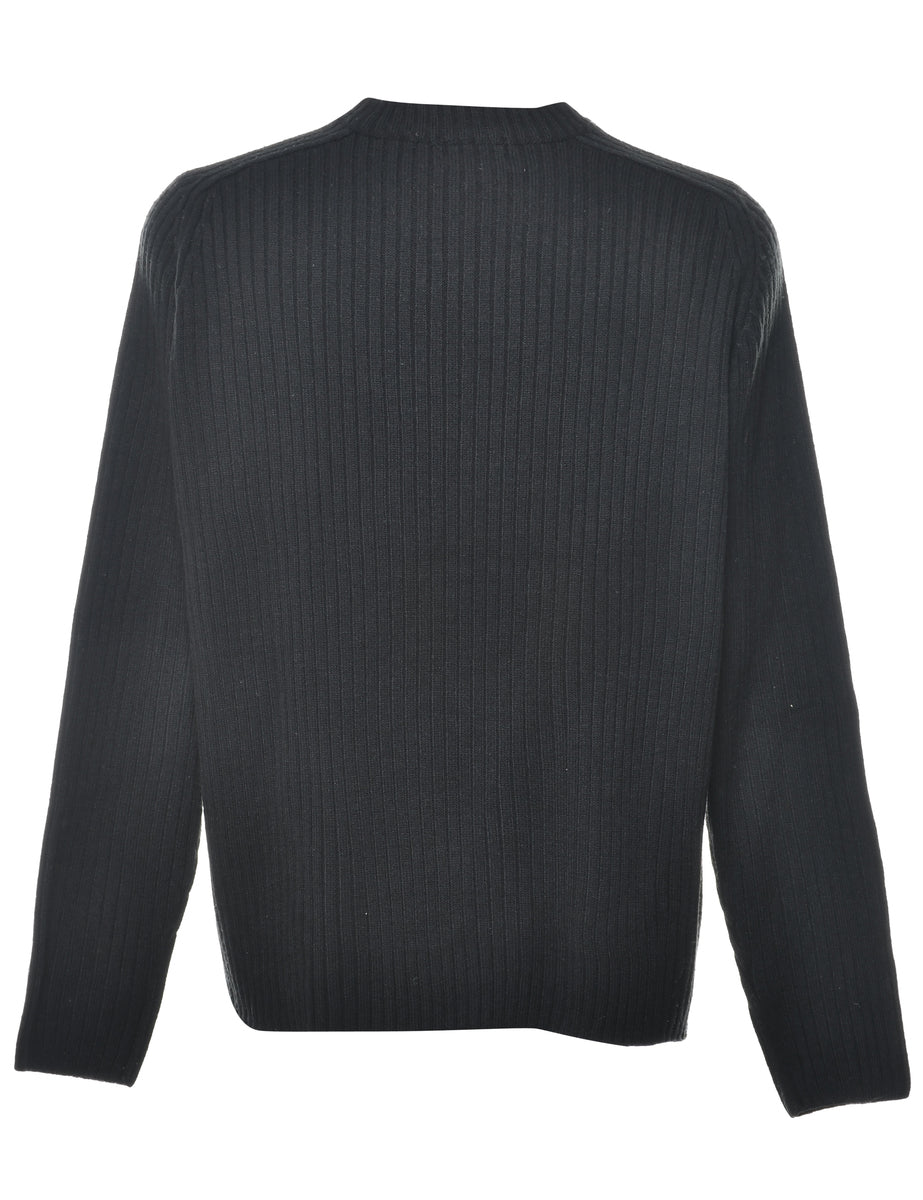 Long Sleeved Black Jumper - L