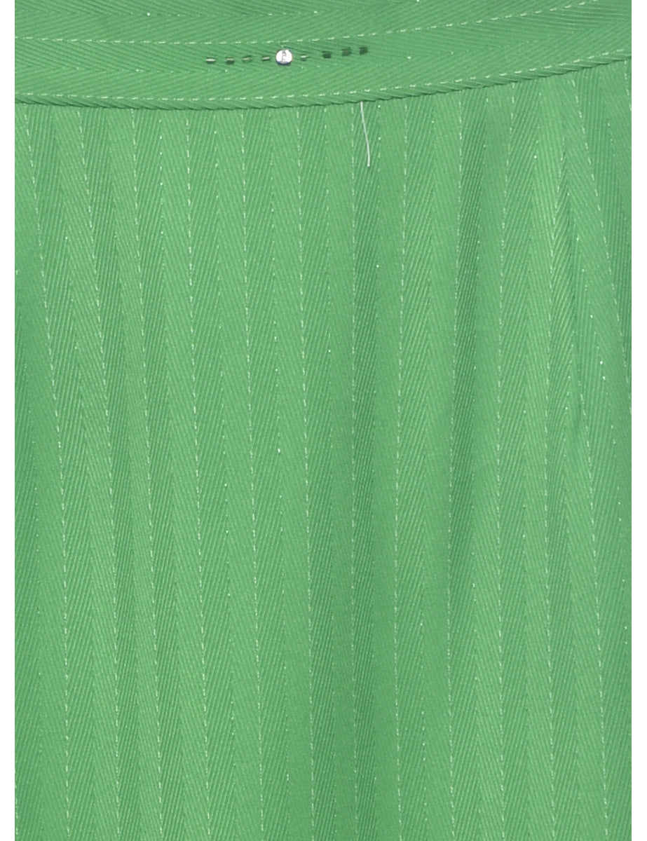 Herringbone Tweed Pencil Skirt - M