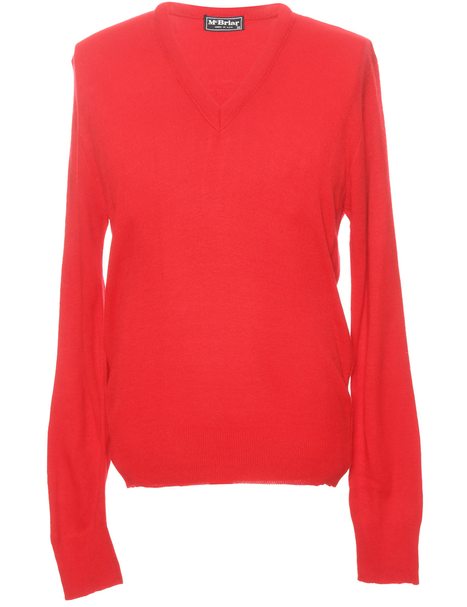 Fine Knit Red Jumper - XXL