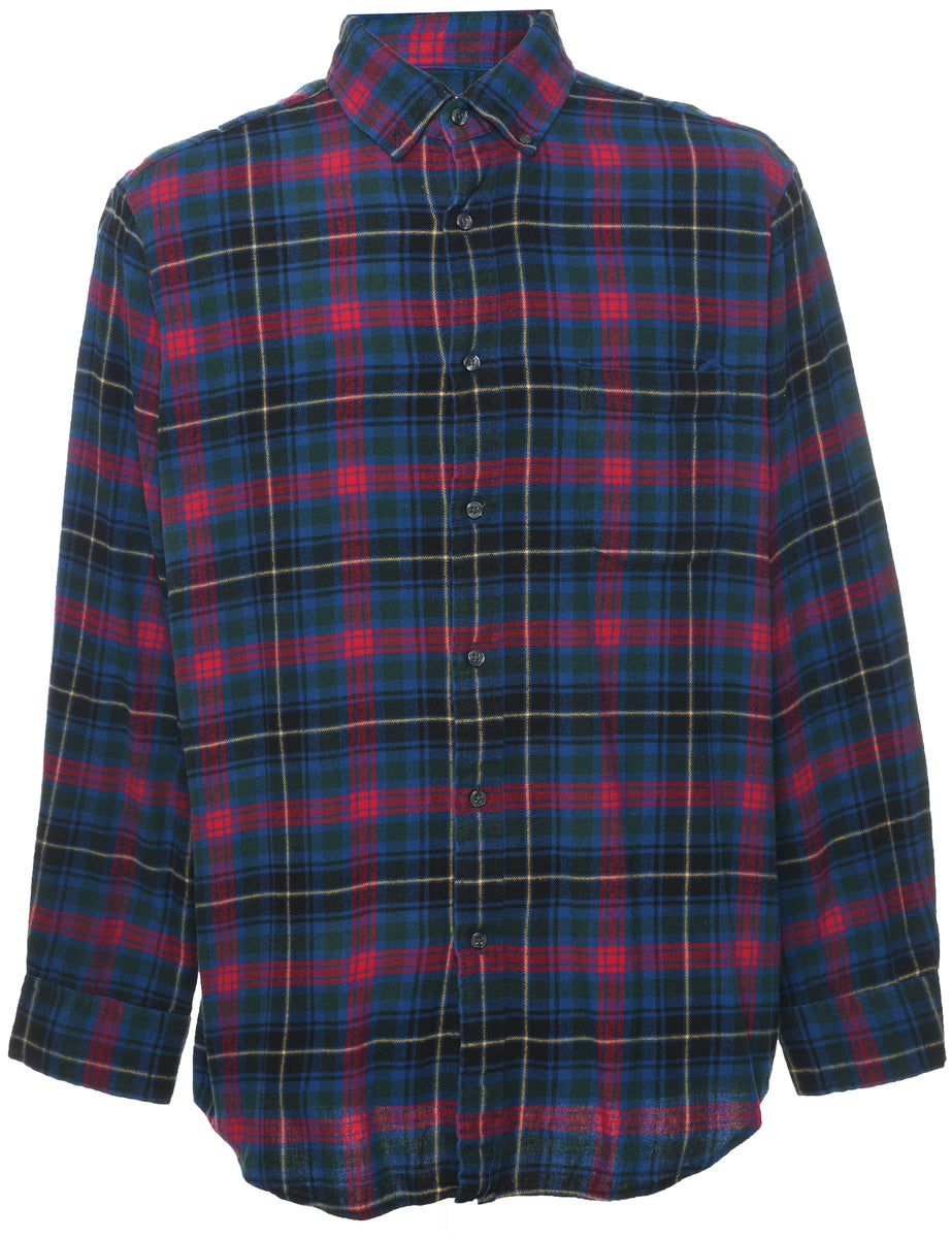 Long Sleeved Checked Shirt - L