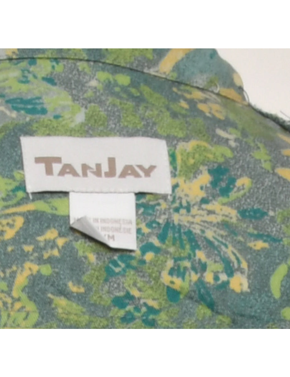 Printed Green Jacket - M