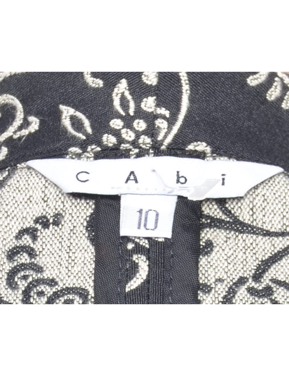 Paisley Pattern Black Cropped Tapestry Jacket - M