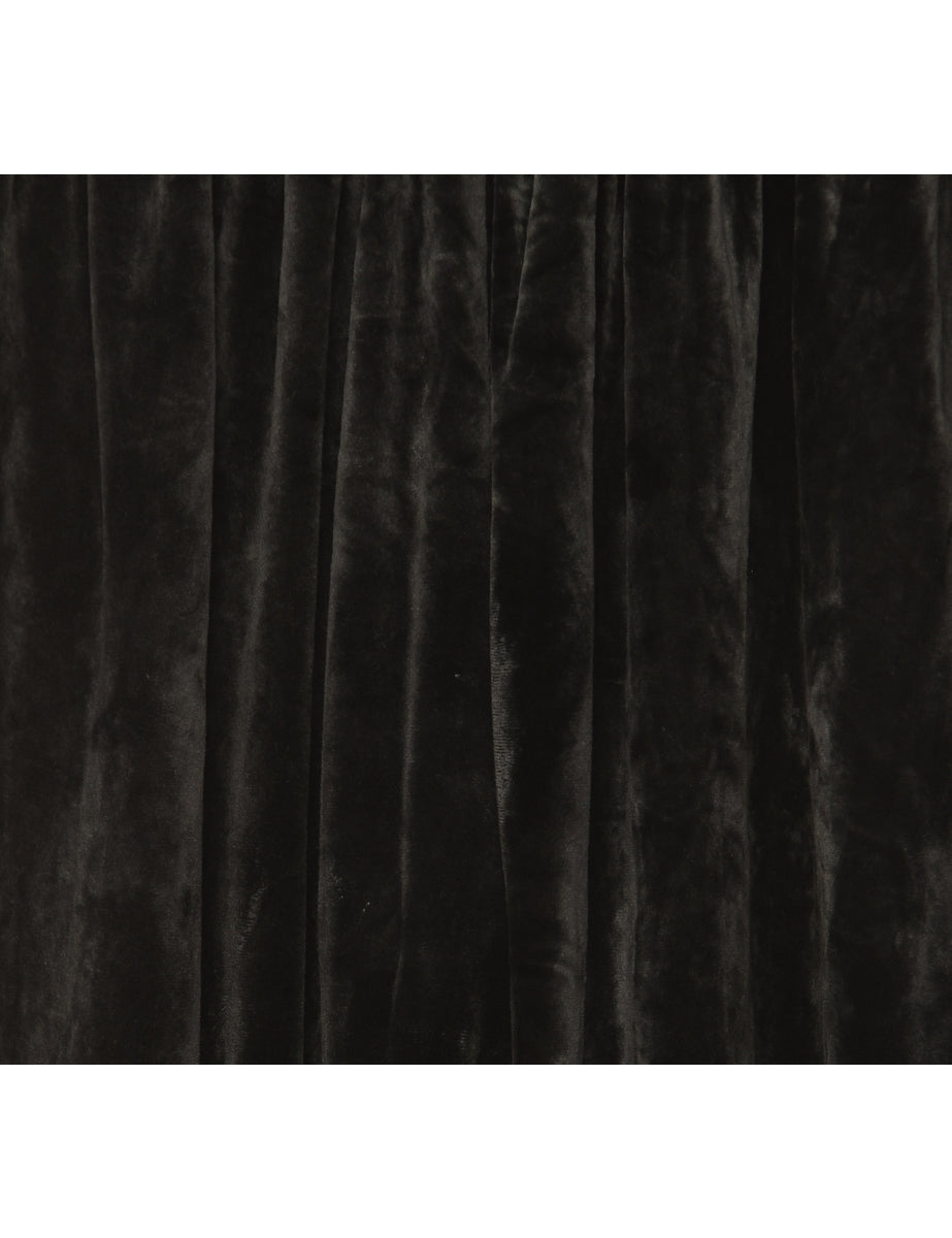 Velvet Fabric Black Trousers - W24 L27