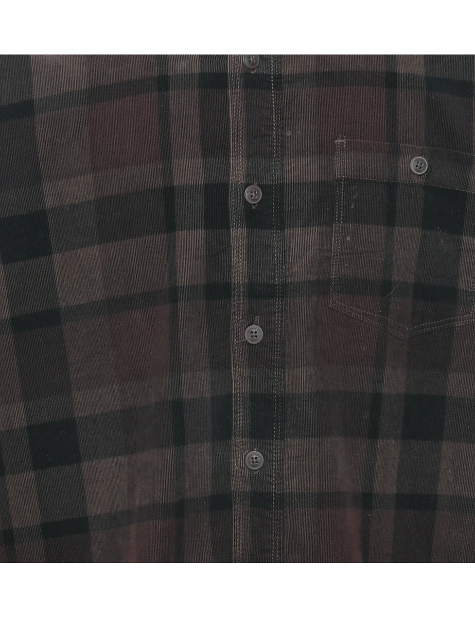 Corduroy Checked Shirt - L