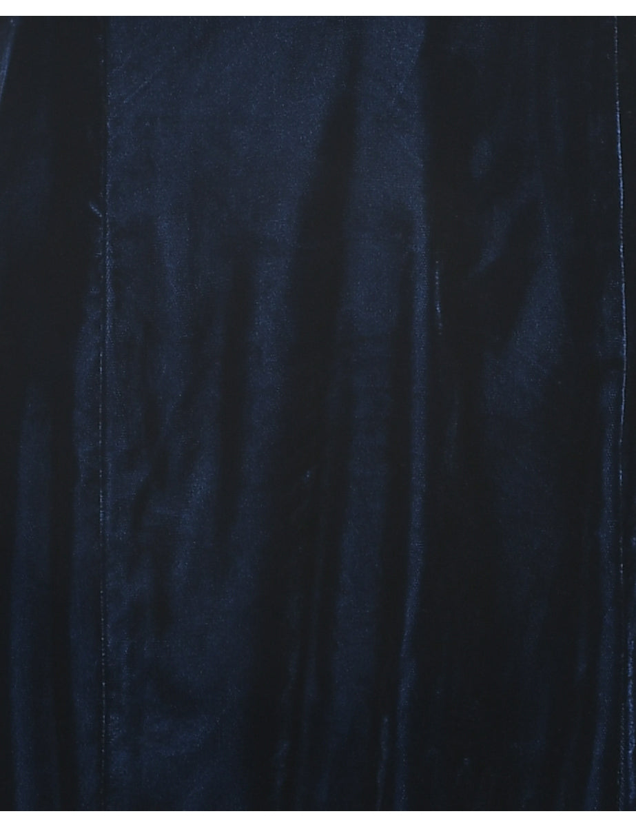 Velvet Navy Evening Dress - M