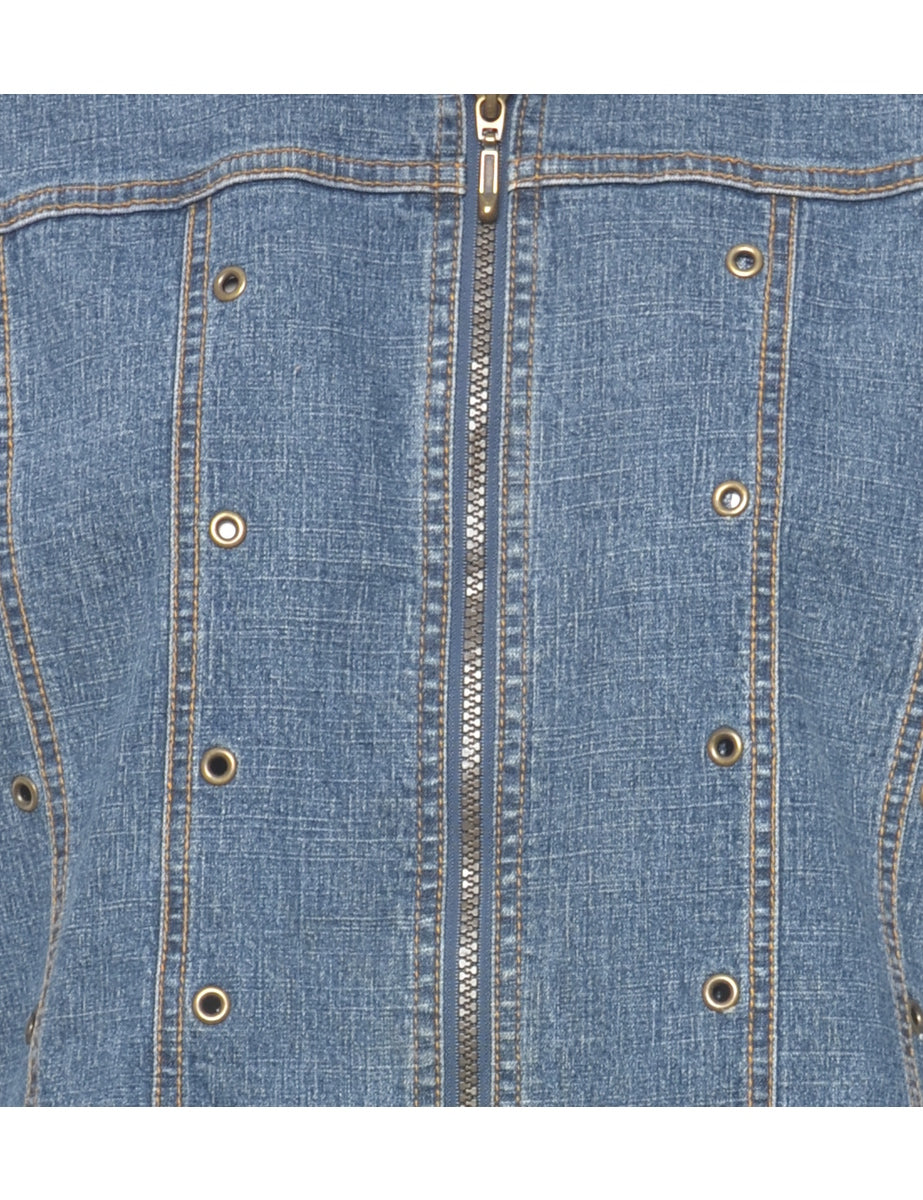 Studded Denim Jacket - L