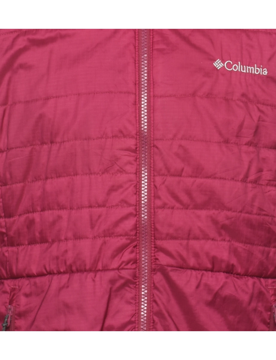 Columbia Maroon Zip-Front Puffer Jacket - L